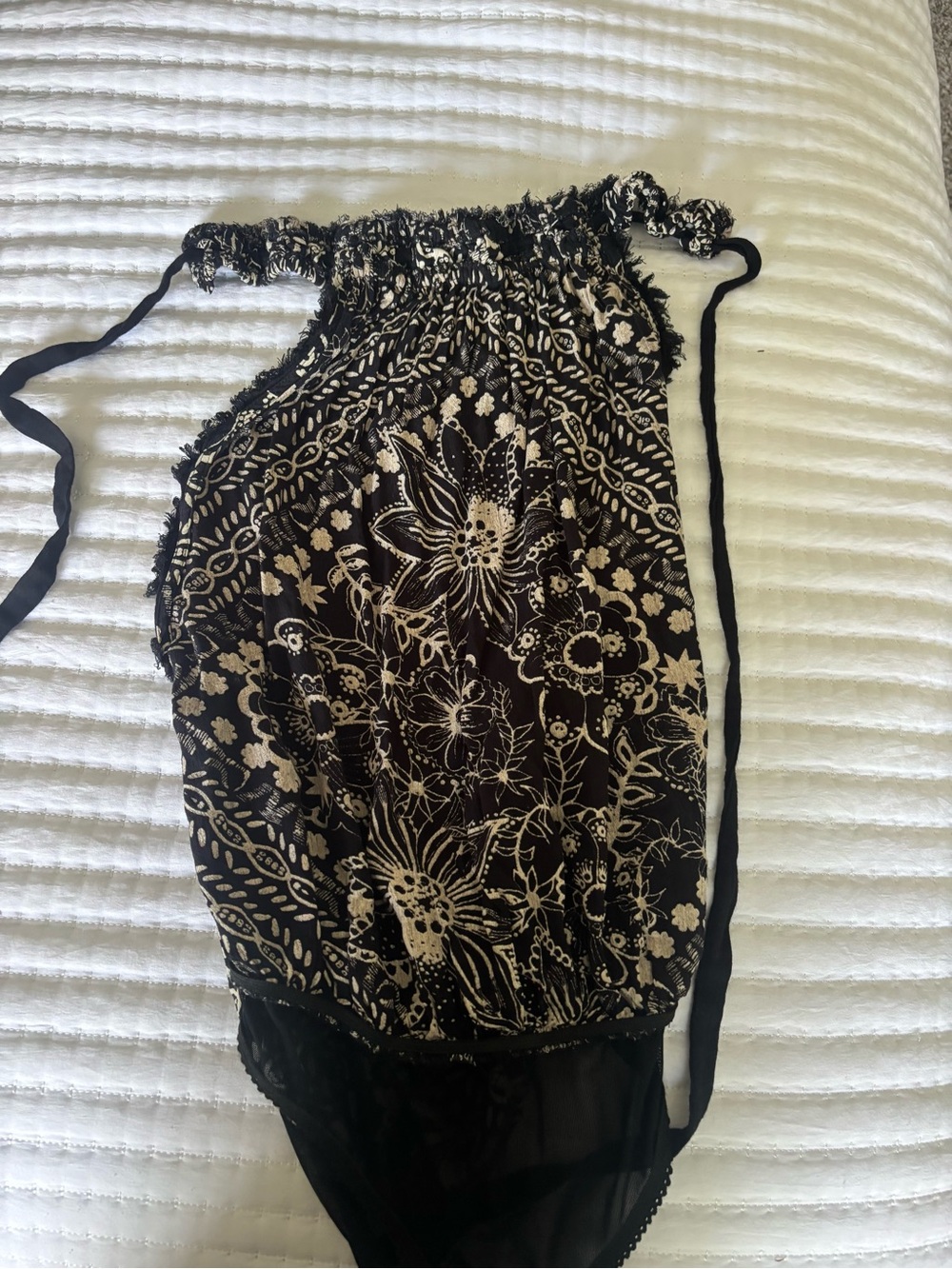 Free People Floral Halter Bodysuit